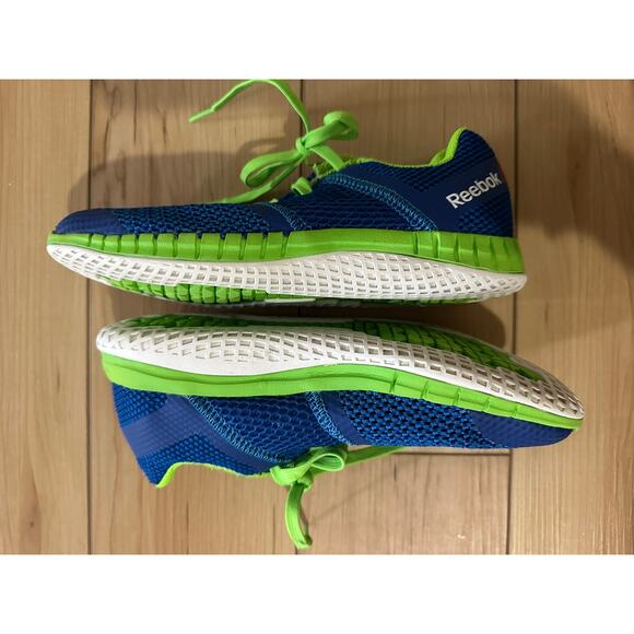 Reebok  Zprint Running  Athletic Blue and Green Size 2.5 Youth - Picture 4 of 8